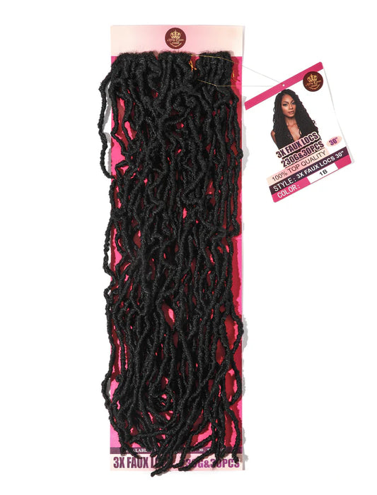 Soft Natural-Look- 3X Faux Locs 30" Crochet Locs - Omez Beauty Products