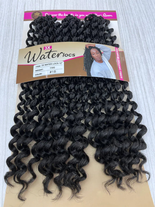 3X Water Locs 12” – Curly Crochet Braiding Hair - Omez Beauty Products