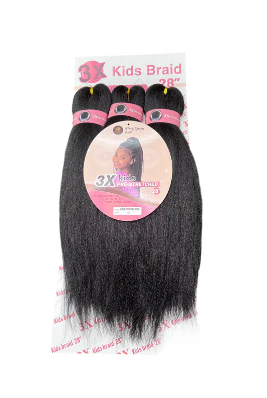 3X Kids Braids Pre-Stretched 28" - Omez Beauty Products 