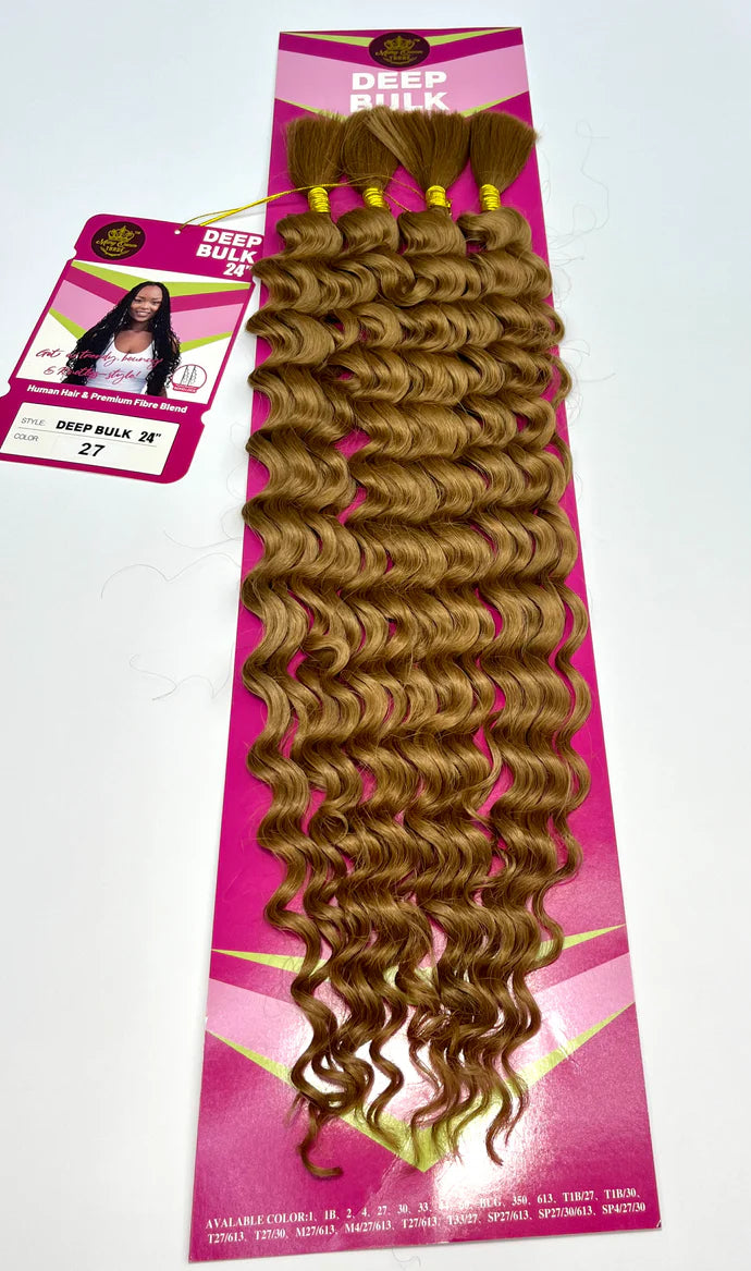 Boho Deep Bulk Human Hair Blend 24" - Omez Beauty Products 
