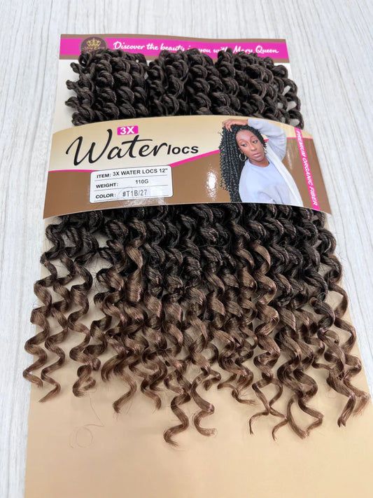 3X Water Locs 12” – Curly Crochet Braiding Hair - Omez Beauty Products 