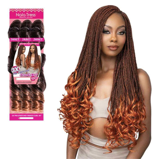 Janet Pre-Stretched French Curl 48″ - 3X - Omez Beauty Products 