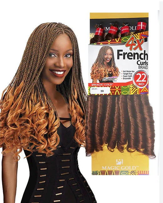 MAGIC GOLD 4X FRENCH CURL BRAIDS 22" - Omez Beauty Products 